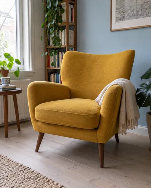 A reading chair by a window